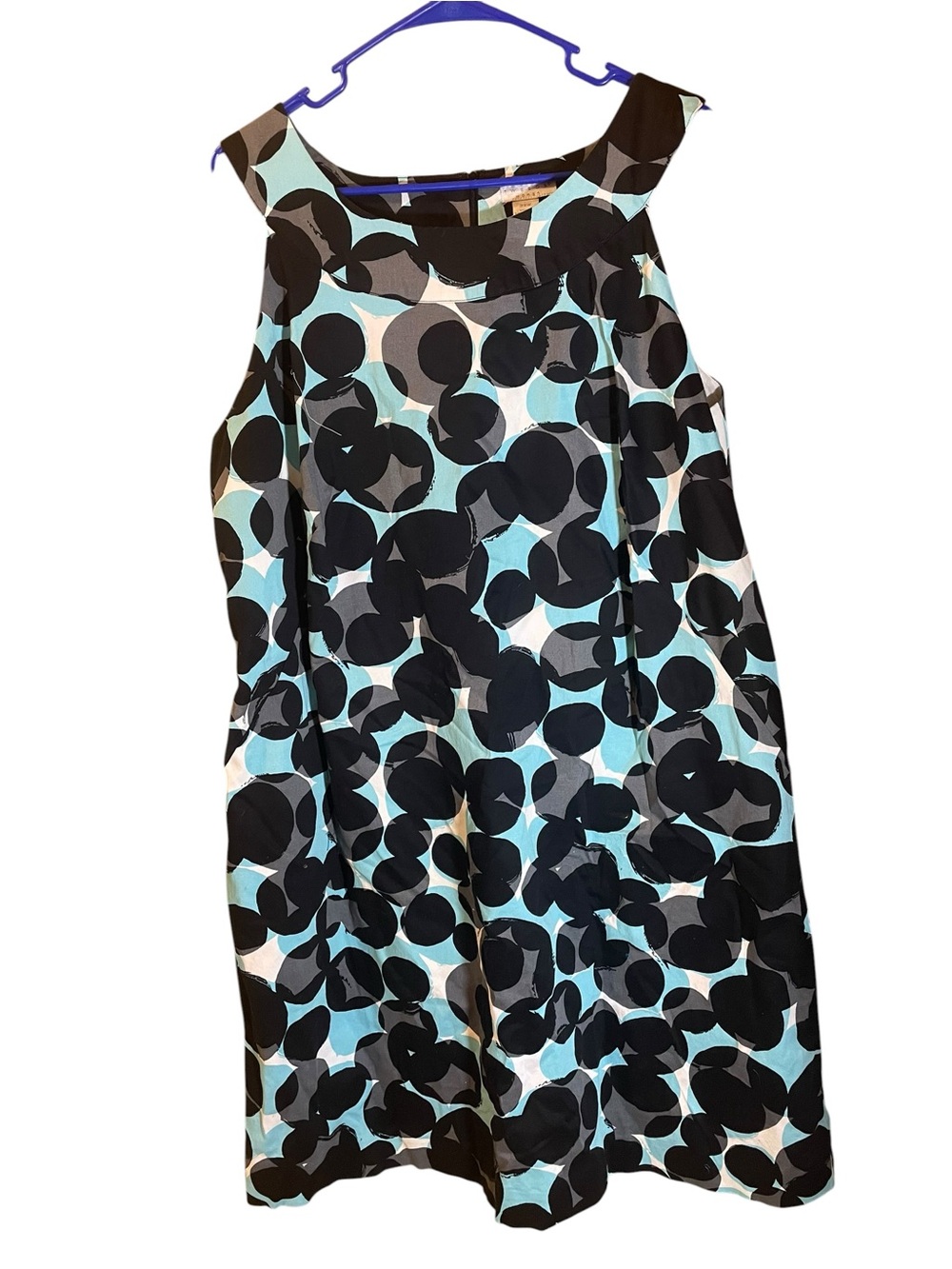 Tweeds Black and Aqua Printed Dress